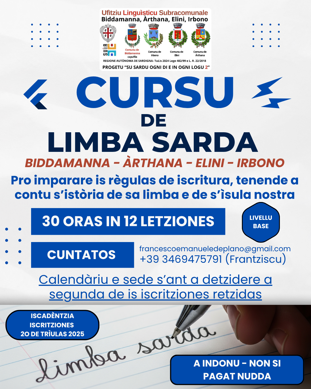 locandina corso sardo base Villagrande